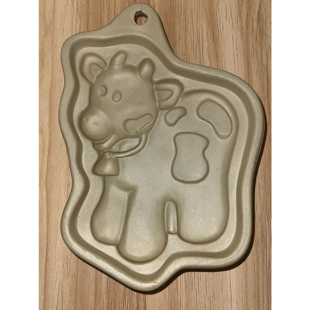 ACME Cookie Art Mold Cow Calf W/Bell Holstein Stoneware Farm Animal 93065 NEW